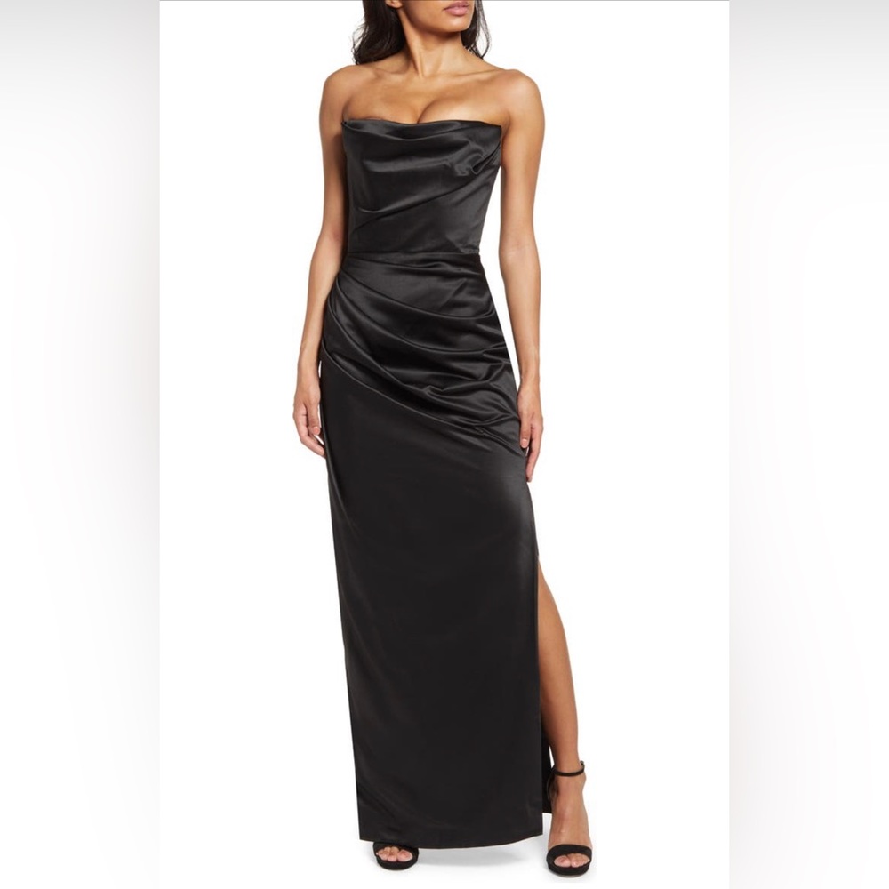 House of CB - Adrienne Satin Strapless Gown